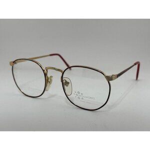 METALWORKS - BASIC 12 C3 49-20 Black Red Gold Metal  Glasses Frames